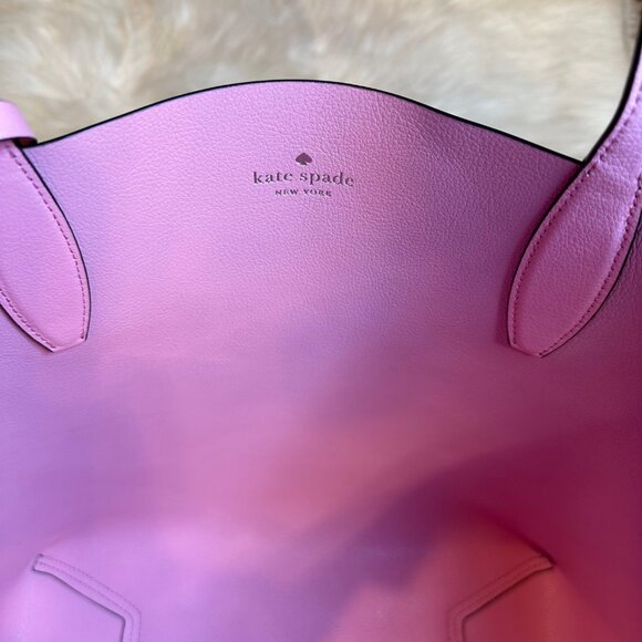 NWOT Kate Spade Leather Arch Love Birds Large Reversible Tote Bag w/ Pouch - Picture 11 of 12